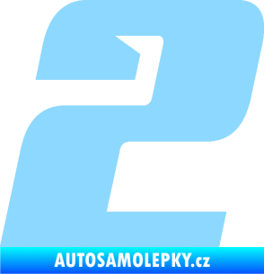 Samolepka Startovní číslo 2 typ 6 světle modrá