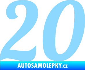 Samolepka Startovní číslo 20 typ 3           světle modrá