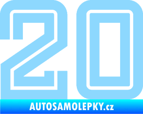Samolepka Startovní číslo 20 typ 7 světle modrá