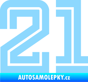 Samolepka Startovní číslo 21 typ 7 světle modrá