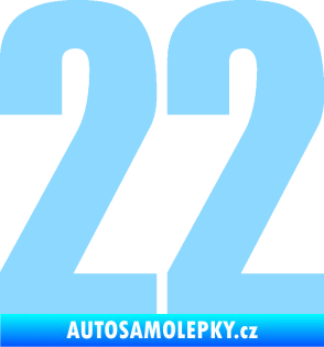 Samolepka Startovní číslo 22 typ 2         světle modrá