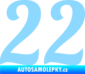 Samolepka Startovní číslo 22 typ 3 světle modrá