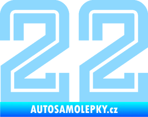 Samolepka Startovní číslo 22 typ 7 světle modrá