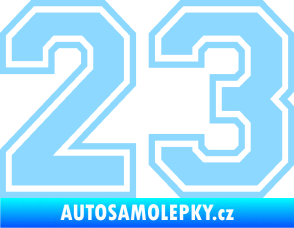 Samolepka Startovní číslo 23 typ 4 světle modrá