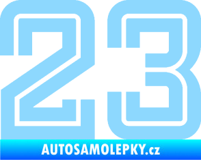 Samolepka Startovní číslo 23 typ 7 světle modrá