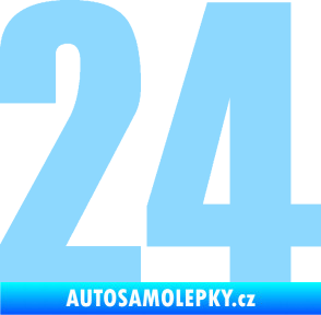 Samolepka Startovní číslo 24 typ 2      světle modrá