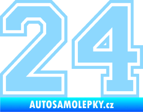 Samolepka Startovní číslo 24 typ 4 světle modrá
