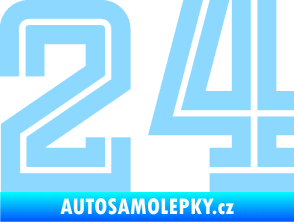 Samolepka Startovní číslo 24 typ 7 světle modrá
