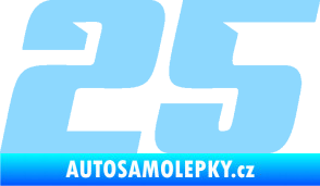Samolepka Startovní číslo 25 typ 6 světle modrá