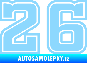 Samolepka Startovní číslo 26 typ 5 světle modrá