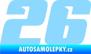 Samolepka Startovní číslo 26 typ 6 světle modrá