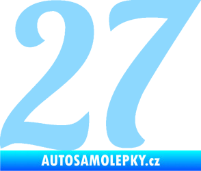 Samolepka Startovní číslo 27 typ 3 světle modrá