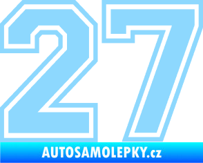 Samolepka Startovní číslo 27 typ 4 světle modrá