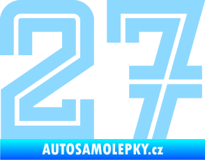 Samolepka Startovní číslo 27 typ 7 světle modrá