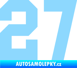 Samolepka Startovní číslo 27 světle modrá