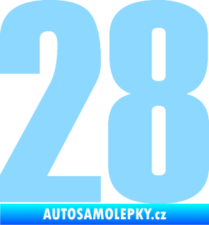 Samolepka Startovní číslo 28 typ 2    světle modrá