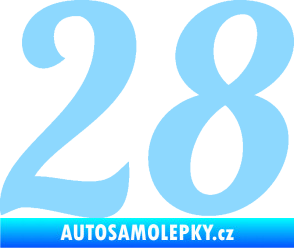 Samolepka Startovní číslo 28 typ 3 světle modrá