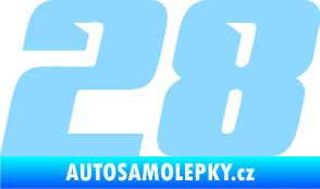 Samolepka Startovní číslo 28 typ 6 světle modrá