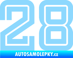 Samolepka Startovní číslo 28 typ 7 světle modrá