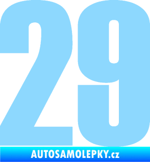 Samolepka Startovní číslo 29 typ 2    světle modrá