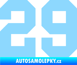Samolepka Startovní číslo 29 světle modrá