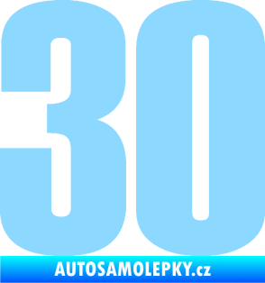 Samolepka Startovní číslo 30 typ 2     světle modrá