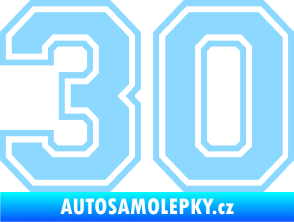 Samolepka Startovní číslo 30 typ 4 světle modrá
