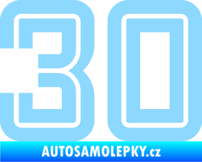 Samolepka Startovní číslo 30 typ 7 světle modrá