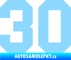 Samolepka Startovní číslo 30 světle modrá