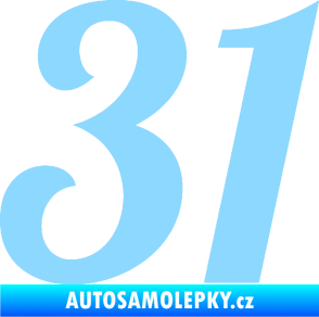 Samolepka Startovní číslo 31 typ 3 světle modrá