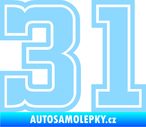 Samolepka Startovní číslo 31 typ 5 světle modrá