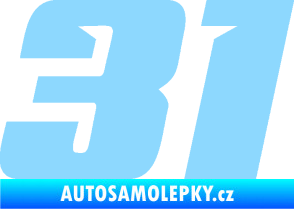 Samolepka Startovní číslo 31 typ 6 světle modrá