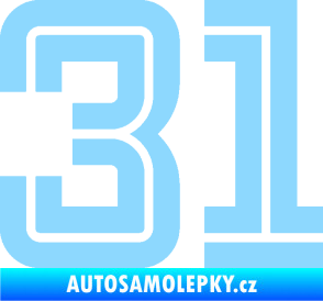 Samolepka Startovní číslo 31 typ 7 světle modrá