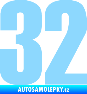 Samolepka Startovní číslo 32 typ 2     světle modrá