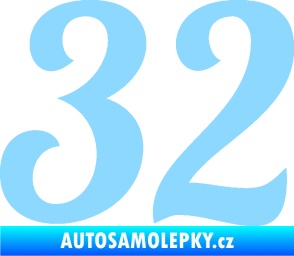 Samolepka Startovní číslo 32 typ 3 světle modrá