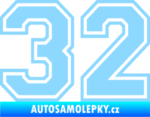 Samolepka Startovní číslo 32 typ 4 světle modrá