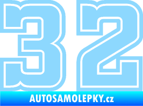 Samolepka Startovní číslo 32 typ 5 světle modrá