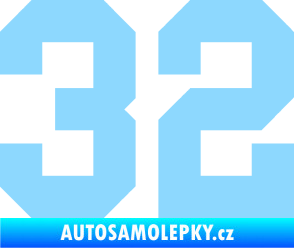 Samolepka Startovní číslo 32 světle modrá