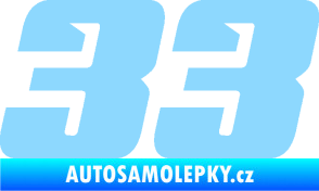 Samolepka Startovní číslo 33 typ 6 světle modrá