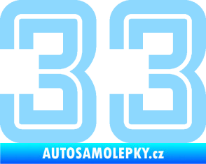 Samolepka Startovní číslo 33 typ 7 světle modrá