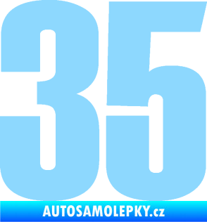 Samolepka Startovní číslo 35 typ 2  světle modrá