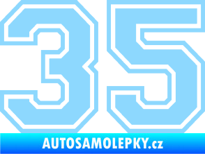 Samolepka Startovní číslo 35 typ 4 světle modrá
