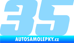 Samolepka Startovní číslo 35 typ 6 světle modrá