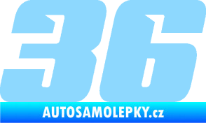 Samolepka Startovní číslo 36 typ 6 světle modrá