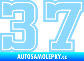 Samolepka Startovní číslo 37 typ 5 světle modrá