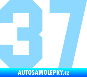 Samolepka Startovní číslo 37 světle modrá