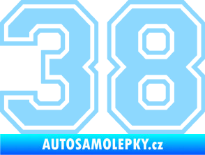 Samolepka Startovní číslo 38 typ 4 světle modrá