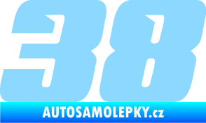 Samolepka Startovní číslo 38 typ 6 světle modrá