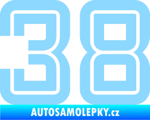 Samolepka Startovní číslo 38 typ 7 světle modrá