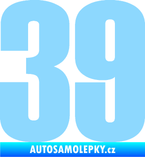 Samolepka Startovní číslo 39 typ 2      světle modrá